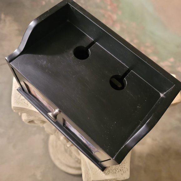 Charging Station Caddy Cord Organizer 2 Photo Door Folds Down Cords Tuck Away - Picture 7 of 12